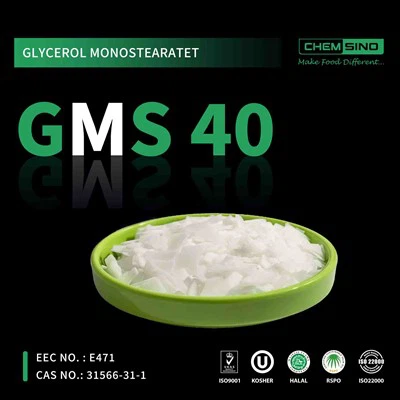 Số CAS chất lượng cao31566-31-1 Glycerol Monostearate GMS 40 Flake