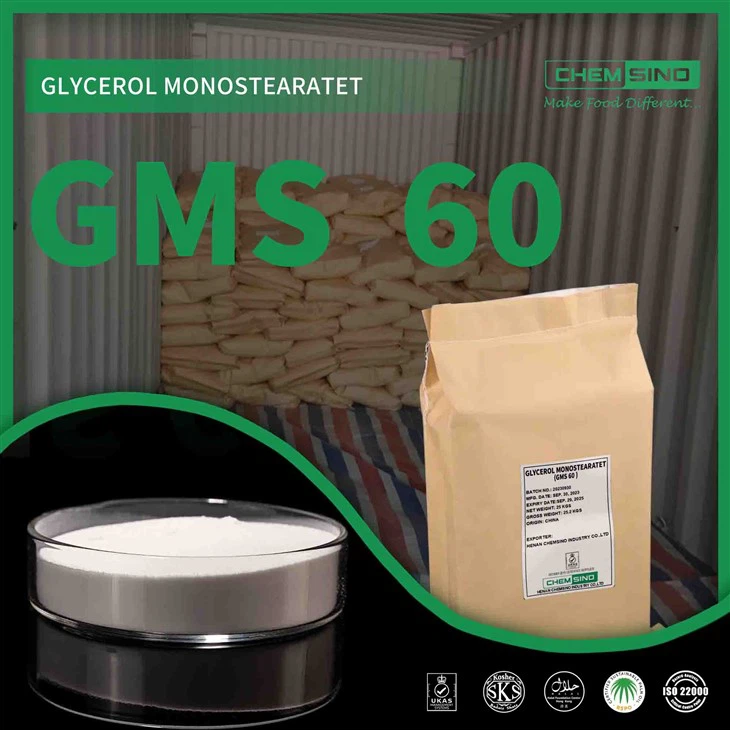 Phụ gia thực phẩm Số CAS31566-31-1 Glycerol Monostearate GMS 60 Powder